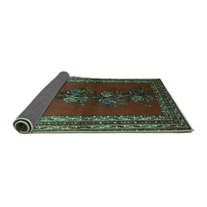 Sideview of Persian Turquoise Traditional Rug, tr286turq
