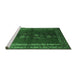 Sideview of Machine Washable Persian Emerald Green Traditional Area Rugs, wshtr286emgrn