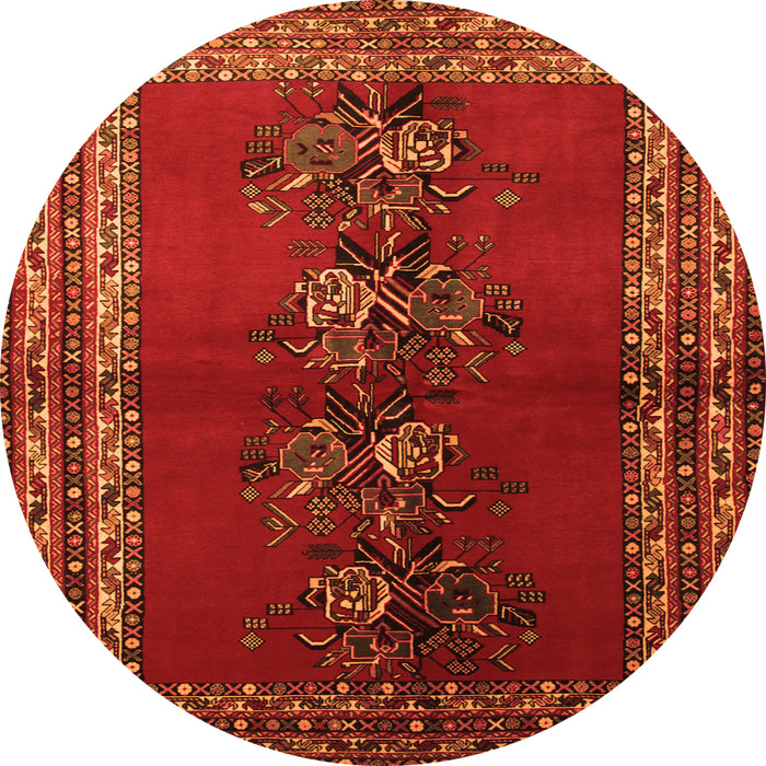 Square Persian Orange Traditional Rug, tr286org