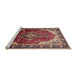 Sideview of Machine Washable Traditional Saffron Red Rug, wshtr287