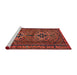 Sideview of Machine Washable Traditional Red Rug, wshtr2870