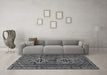 Machine Washable Persian Gray Traditional Rug in a Living Room,, wshtr2870gry