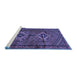 Sideview of Machine Washable Persian Blue Traditional Rug, wshtr2870blu