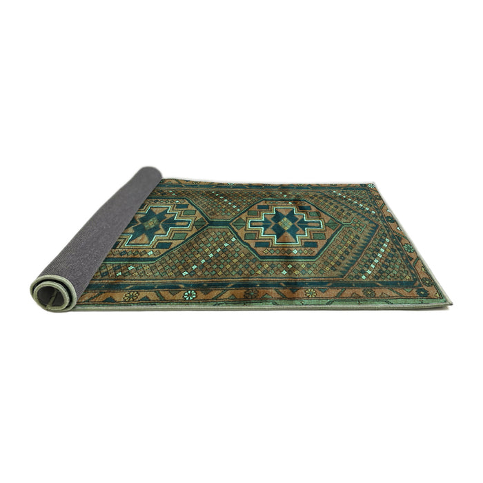 Sideview of Persian Turquoise Traditional Rug, tr2870turq