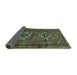 Sideview of Persian Turquoise Traditional Rug, tr2870turq