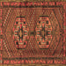 Square Persian Brown Traditional Rug, tr2870brn