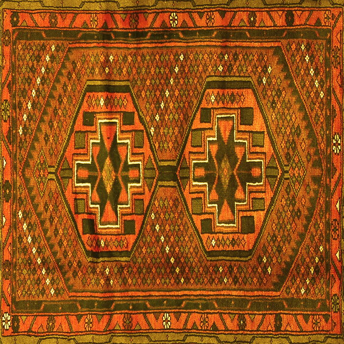 Square Machine Washable Persian Yellow Traditional Rug, wshtr2870yw