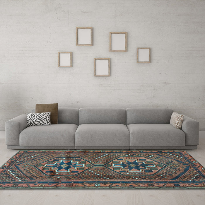 Machine Washable Persian Light Blue Traditional Rug in a Living Room, wshtr2870lblu