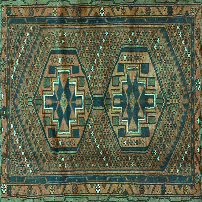 Square Persian Turquoise Traditional Rug, tr2870turq