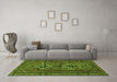 Machine Washable Persian Green Traditional Area Rugs in a Living Room,, wshtr2870grn