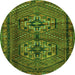 Square Persian Green Traditional Rug, tr2870grn