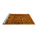 Sideview of Machine Washable Persian Yellow Traditional Rug, wshtr2870yw