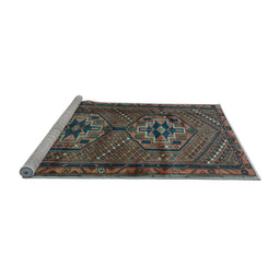 Sideview of Machine Washable Persian Light Blue Traditional Rug, wshtr2870lblu
