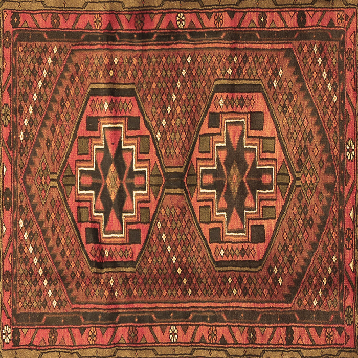 Square Machine Washable Persian Brown Traditional Rug, wshtr2870brn