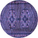 Round Persian Blue Traditional Rug, tr2870blu