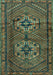 Machine Washable Persian Turquoise Traditional Area Rugs, wshtr2870turq