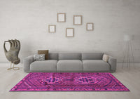 Machine Washable Persian Purple Traditional Rug, wshtr2870pur