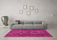 Machine Washable Persian Pink Traditional Rug, wshtr2870pnk