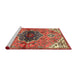 Sideview of Machine Washable Traditional Peru Brown Rug, wshtr2871