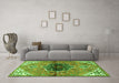 Machine Washable Persian Green Traditional Area Rugs in a Living Room,, wshtr2871grn