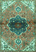 Machine Washable Persian Turquoise Traditional Area Rugs, wshtr2871turq