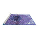 Sideview of Machine Washable Persian Blue Traditional Rug, wshtr2871blu