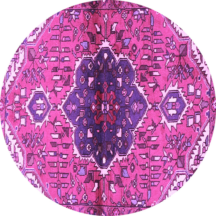 Round Persian Purple Traditional Rug, tr2871pur