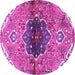 Round Persian Purple Traditional Rug, tr2871pur