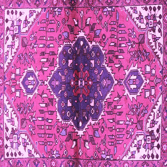Square Machine Washable Persian Purple Traditional Area Rugs, wshtr2871pur
