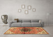 Machine Washable Persian Brown Traditional Rug in a Living Room,, wshtr2871brn