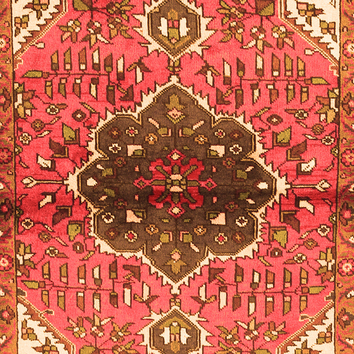 Serging Thickness of Machine Washable Persian Orange Traditional Area Rugs, wshtr2871org