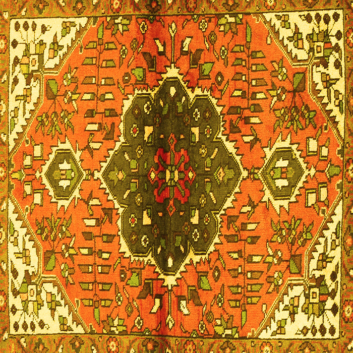 Square Persian Yellow Traditional Rug, tr2871yw