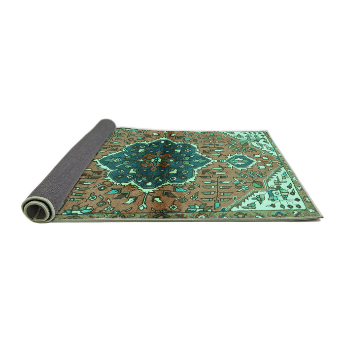 Sideview of Persian Turquoise Traditional Rug, tr2871turq