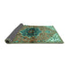 Sideview of Persian Turquoise Traditional Rug, tr2871turq