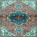 Square Persian Light Blue Traditional Rug, tr2871lblu