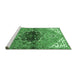 Sideview of Machine Washable Persian Emerald Green Traditional Area Rugs, wshtr2871emgrn