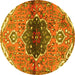 Round Persian Yellow Traditional Rug, tr2871yw