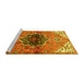 Sideview of Machine Washable Persian Yellow Traditional Rug, wshtr2871yw