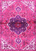 Machine Washable Persian Pink Traditional Rug, wshtr2871pnk