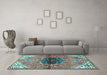 Machine Washable Persian Light Blue Traditional Rug in a Living Room, wshtr2871lblu