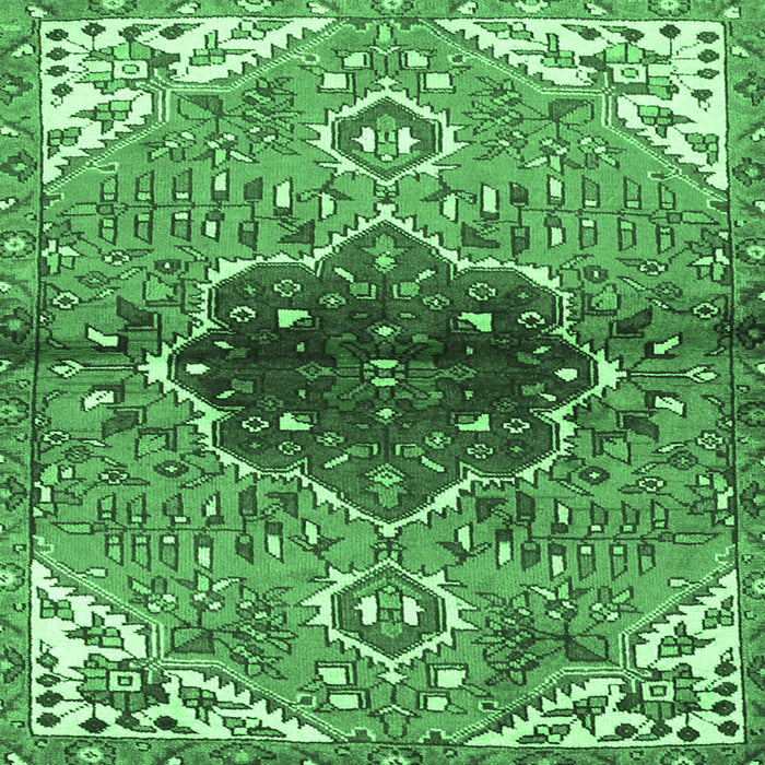 Square Persian Emerald Green Traditional Rug, tr2871emgrn