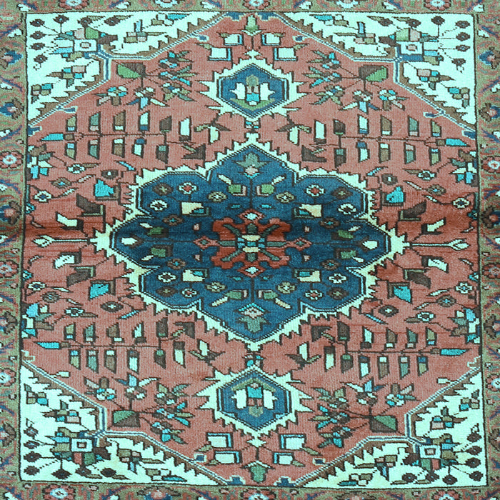 Square Machine Washable Persian Light Blue Traditional Rug, wshtr2871lblu
