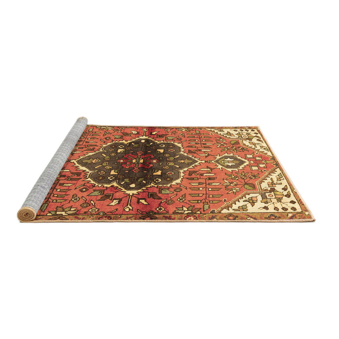 Sideview of Machine Washable Persian Brown Traditional Rug, wshtr2871brn