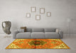 Machine Washable Persian Yellow Traditional Rug in a Living Room, wshtr2871yw