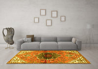 Machine Washable Persian Yellow Traditional Rug, wshtr2871yw