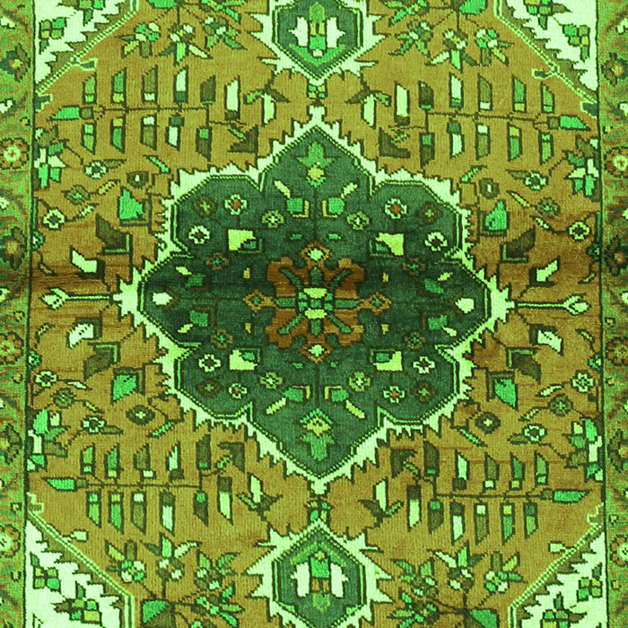 Serging Thickness of Machine Washable Persian Green Traditional Area Rugs, wshtr2871grn