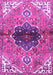 Machine Washable Persian Purple Traditional Area Rugs, wshtr2871pur