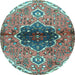 Round Persian Light Blue Traditional Rug, tr2871lblu