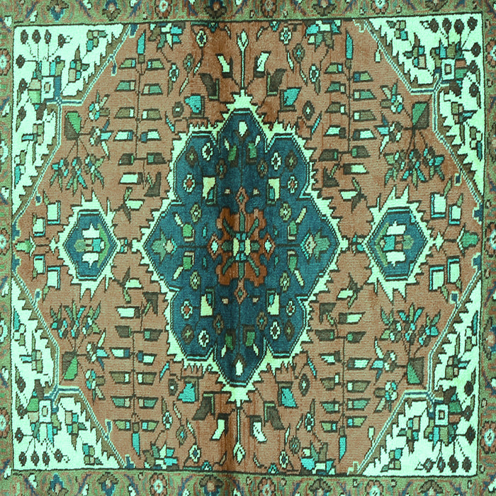Square Persian Turquoise Traditional Rug, tr2871turq