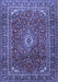 Machine Washable Persian Blue Traditional Rug, wshtr2872blu